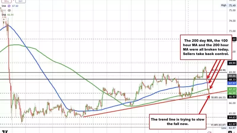 Crude Oil Futures Experience Significant Decline Amidst Key Technical Breaches