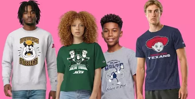 Disney, NFL, and Champion Unite to Launch Team-Specific Character Merchandise